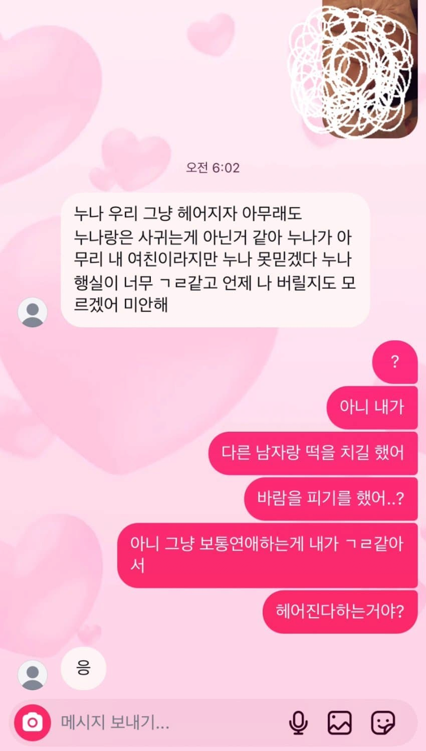 연하 남친한테 걸레라고 차인 누나