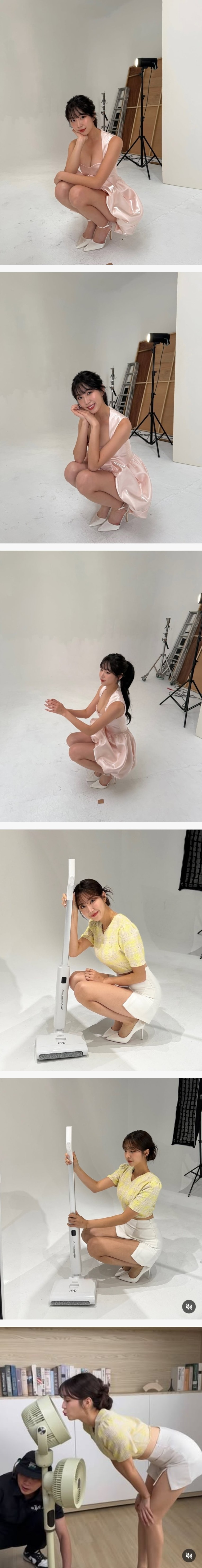 쪼그려 앉은 안지현 치어리더